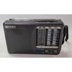 Jensen Radio Receiver MR-400 Unisex OS Gray Excellent AM FM TV1 TV2 Portable